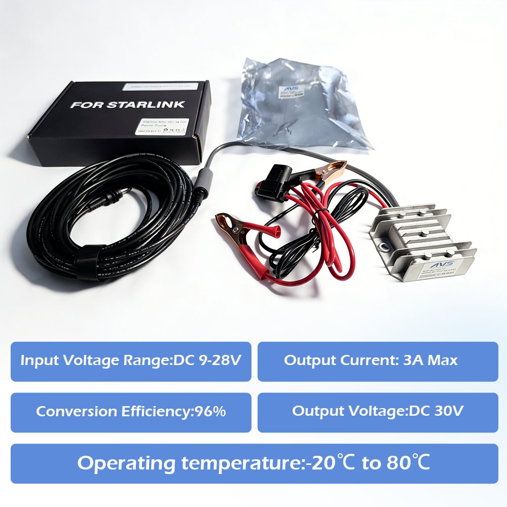 12V To 30V Starlink Mini Step Up Converter With Alligator Clip (D)