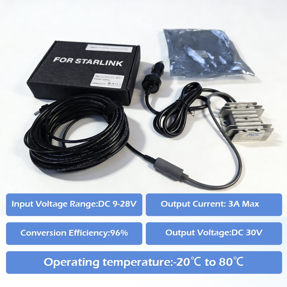 12V To 30V Starlink Mini Step Up Converter With Cigarette Lighter Adapter (D)