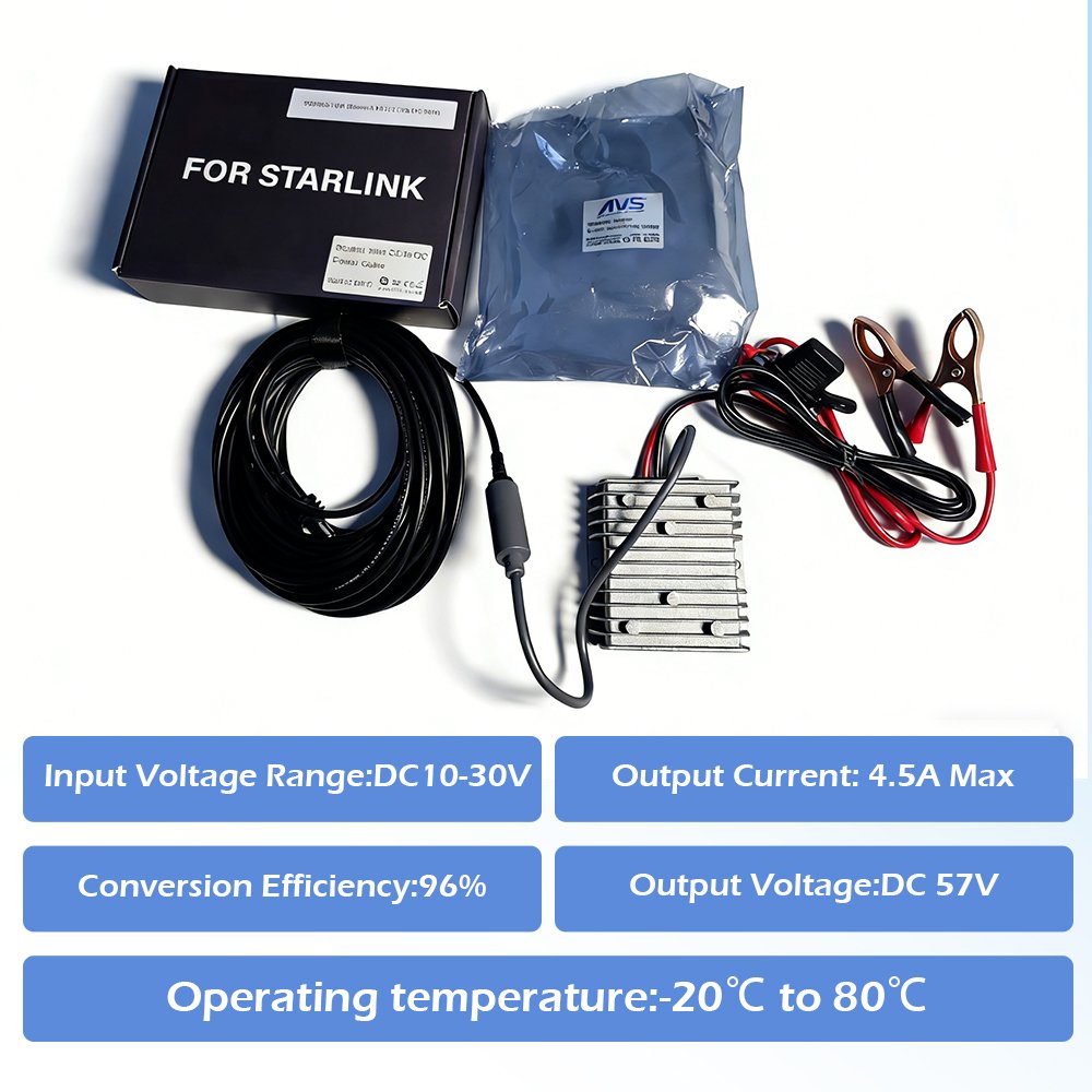 12V To 57V Starlink Gen 3 Step Up Converter With Alligator Clip (D)