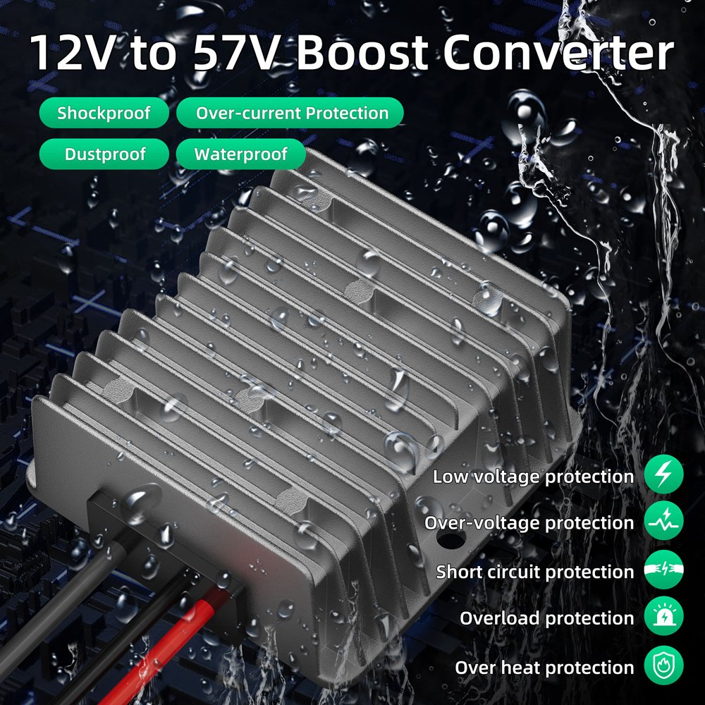 12V To 57V Starlink Gen 3 Step Up Converter With Alligator Clip (F)