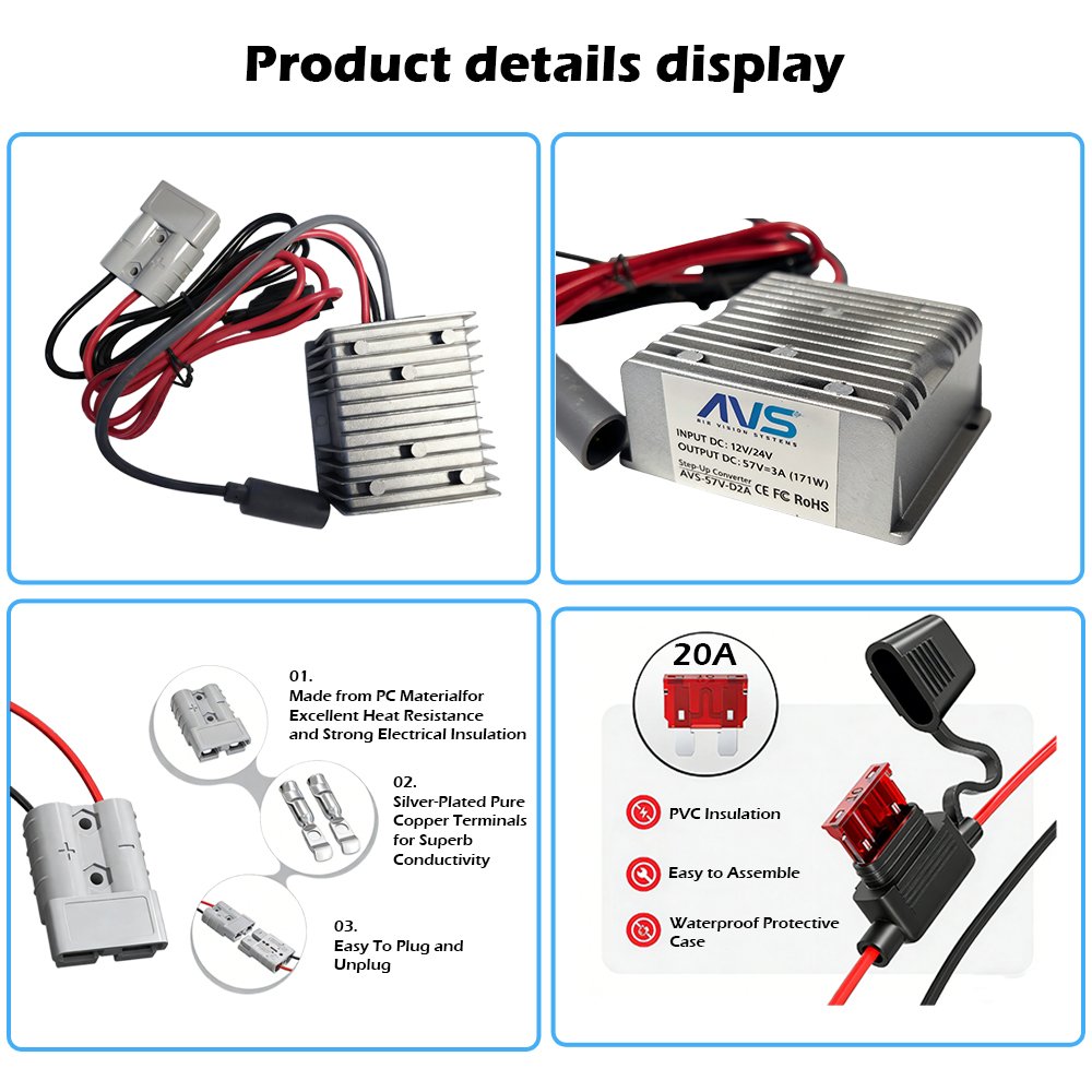 12V To 57V Starlink Gen 3 Step Up Converter With Anderson Plug (C)
