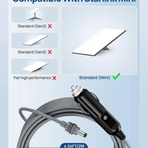 2M 3M 5M Starlink Mini 100W Car Charger One To One DC Cable Power Cord Compatible Mini 5