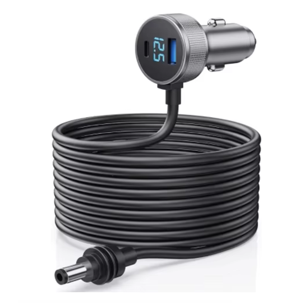 Car Cigarette Lighter To DC Cable With Digital Display 1