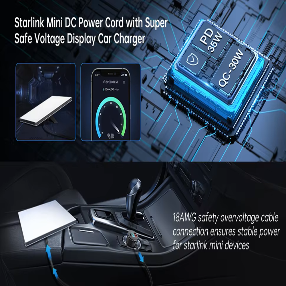 Car Cigarette Lighter To DC Cable With Digital Display 2