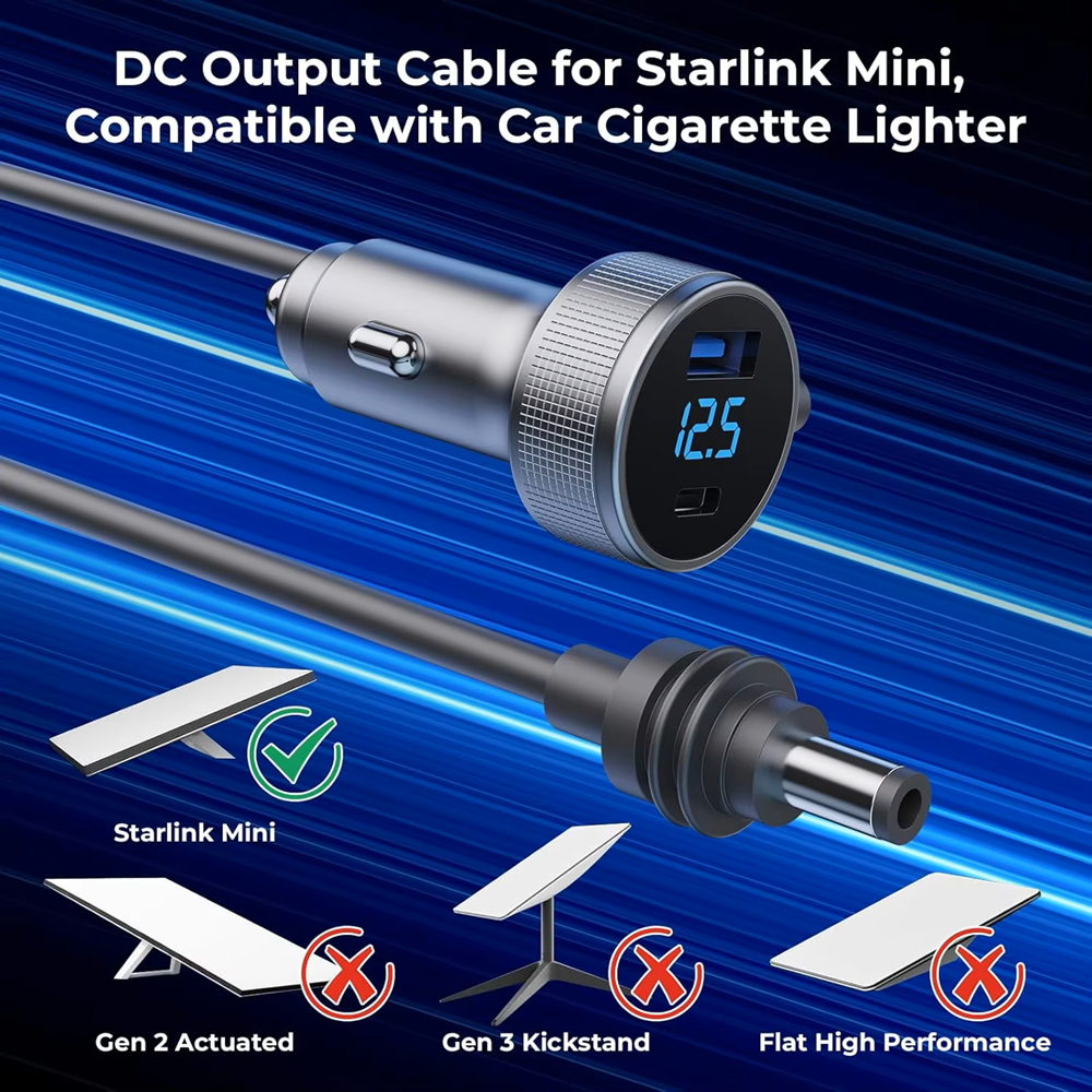 Car Cigarette Lighter To DC Cable With Digital Display 6