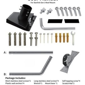 Starlink Gen 3 Mounting Kit Flexible Base Wall Mount Roof Mount (3.1)