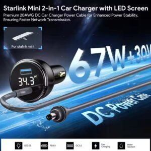 Starlink Mini 100W 2 In 1 Car Charger With 3M Type C To DC Cable 02