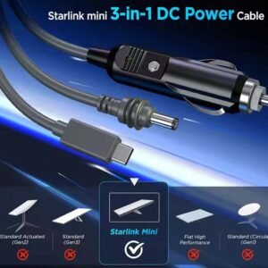 Starlink Mini 100W 3 In 1 Power Cord 3M5M Car Charger + DC + Type C To DC 03