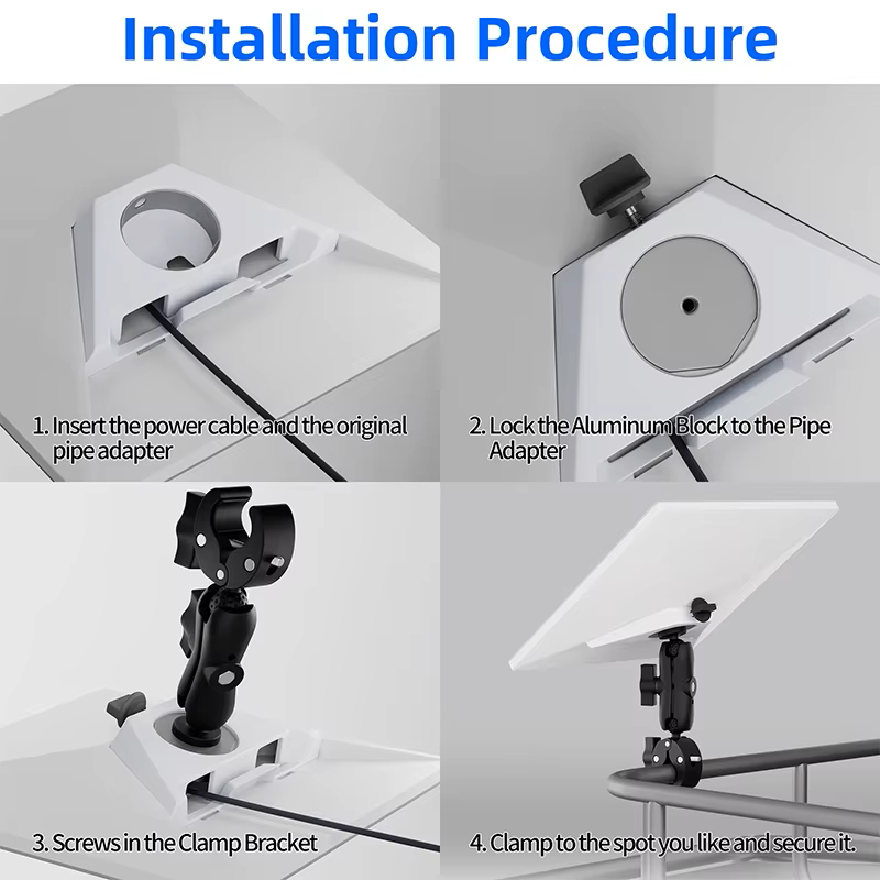 Starlink Mini Adjustable Pipe Adapter And Clamp Pole Mount Kit 6