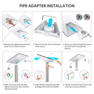 Starlink Mini Pipe Adapter And Flat Mount Kit (New Style) 2