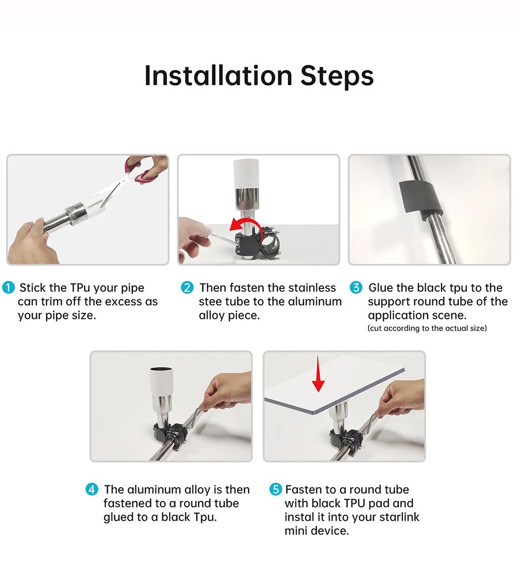 Starlink Mini Pipe Bracket Pole Adapte 03
