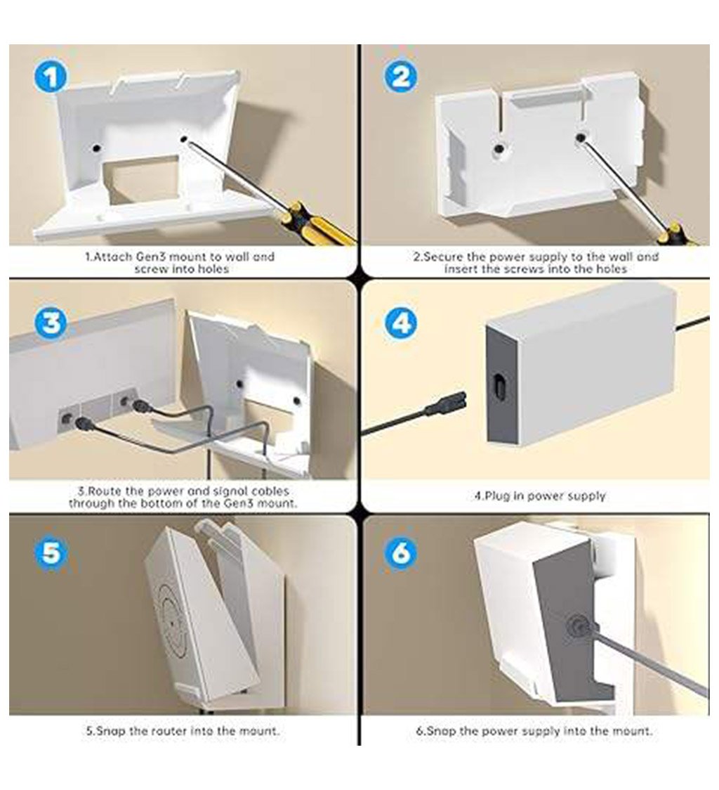 Starlink V3 Router And Power Bracket Mounting Accessories Easy To Install For Starlink Gen3 Router And Power Mount 1